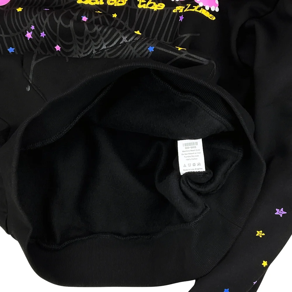 Sp5der P*NK V2 Pullover Hoodie Black Pink | Spider Worldwide - Picture 5 of 5